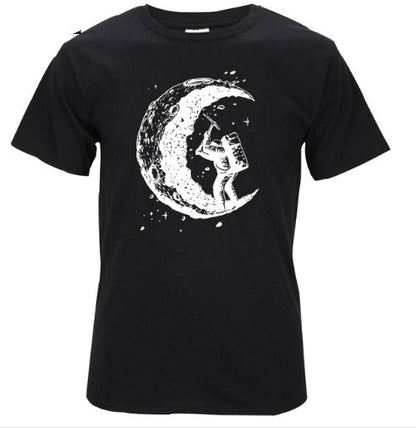 Frederick – Casual T-Shirt with Moon Print for Men