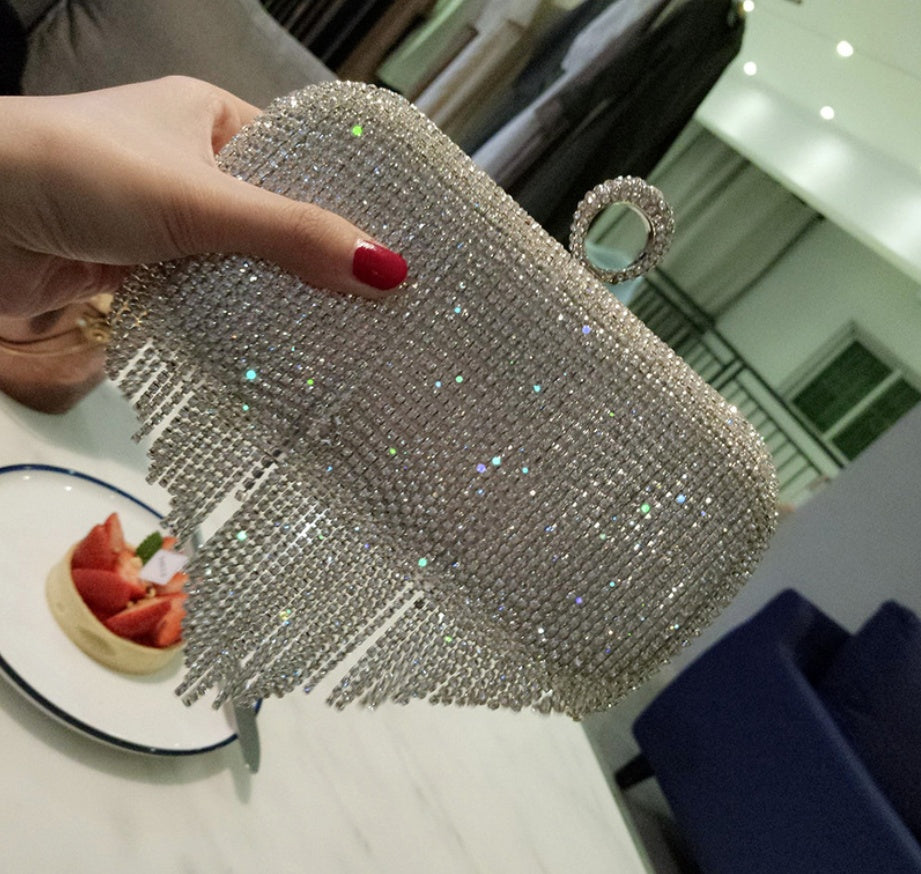 Marie – Handbag with Fringe and Rhinestones for Women