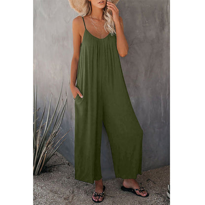 Lynda – Casual Sleeveless Women's Jumpsuit with Pockets