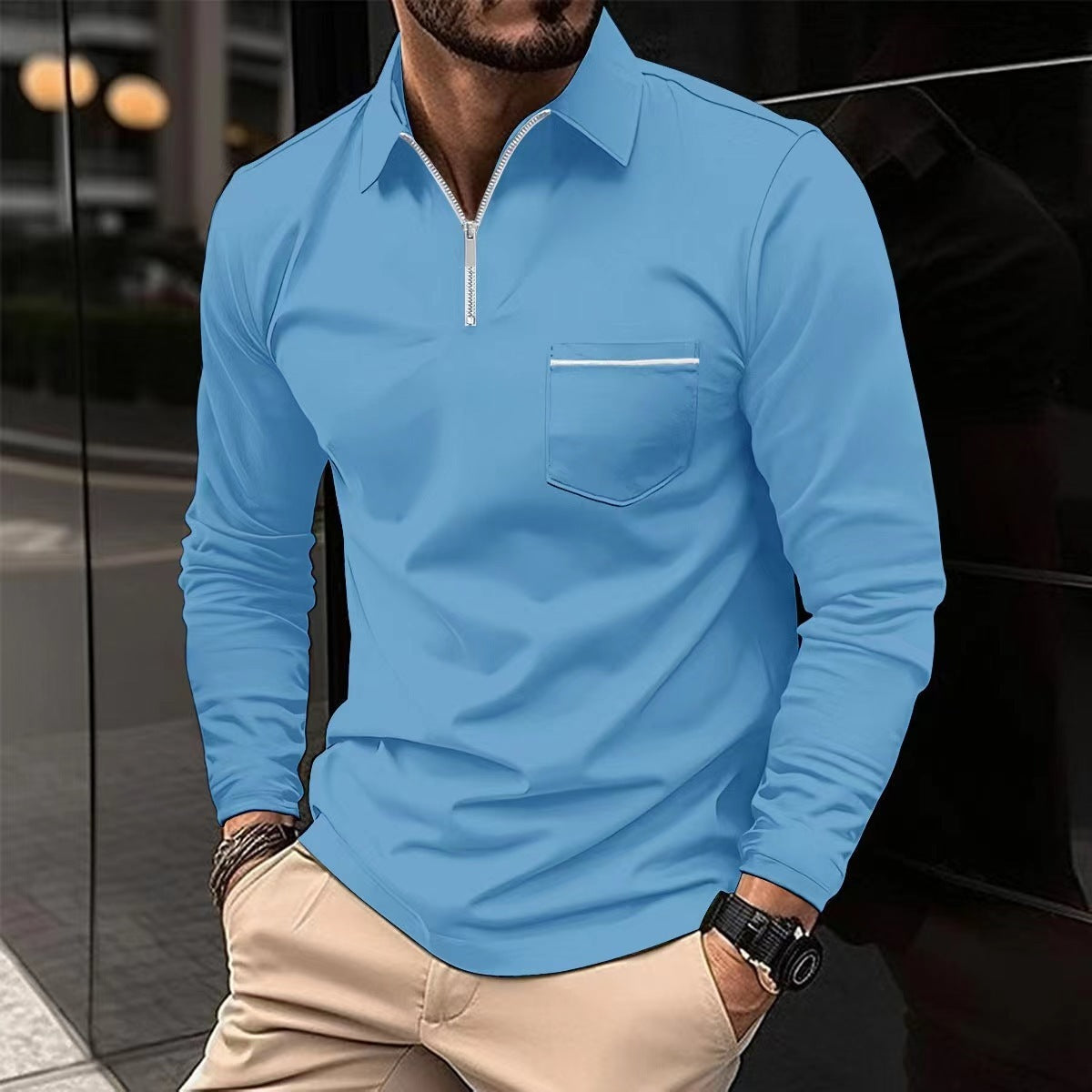 Terry – Men's Autumn Polo Shirt with Zipper