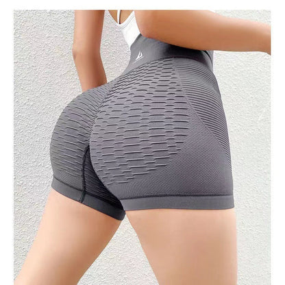 Emma – High-Waisted Diamond-Pattern Fitness Shorts