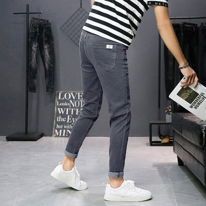 Noel – Autumn Black Distressed Ankle Pants for Men