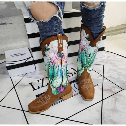 Abigail – Colorful Women's Boots with Floral Pattern