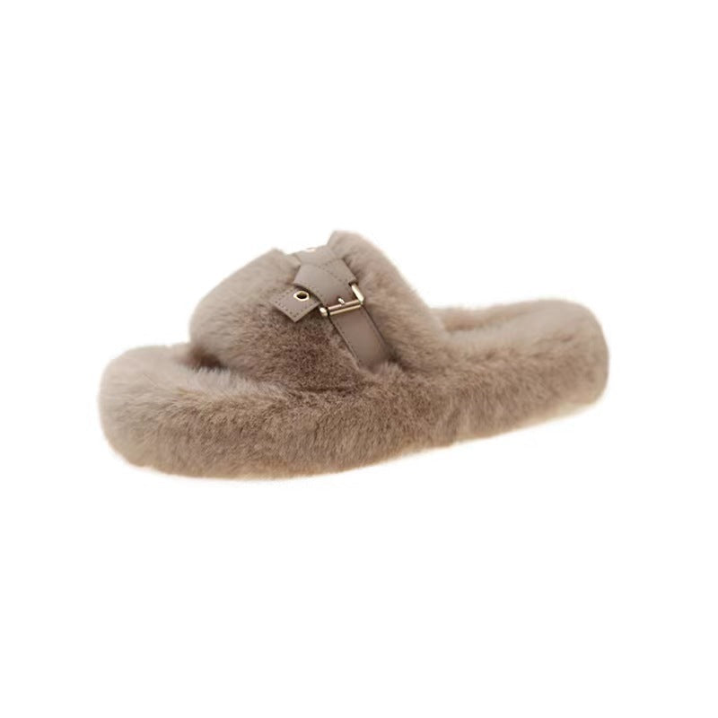 Amelia – Fluffy Women's Shoes with Toe Ring