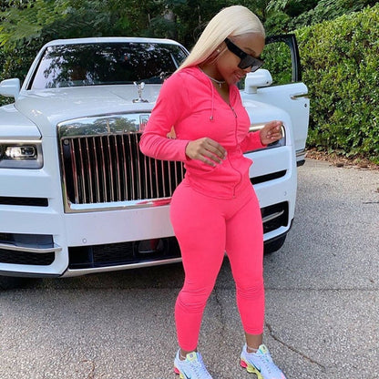 Kelly – Multicolored Women's Hoodie Jumpsuit in Slim Fit