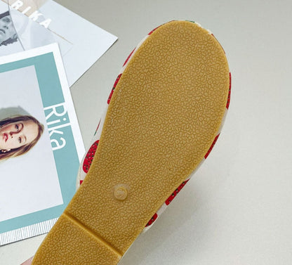 Margaret – Flat Women's Beach Slippers with Cherry Toe Cap