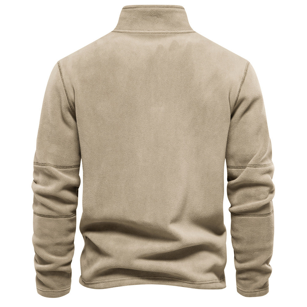 Larry – Fleece Zip Sweatshirt with High Collar