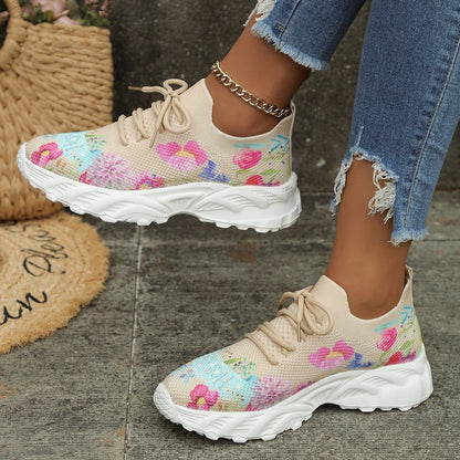 Wendy – Breathable Women's Sneakers with Floral Pattern