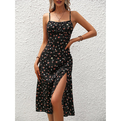 Claire – Summer Maxi Dress with Polka Dot Pattern and Sexy Slit