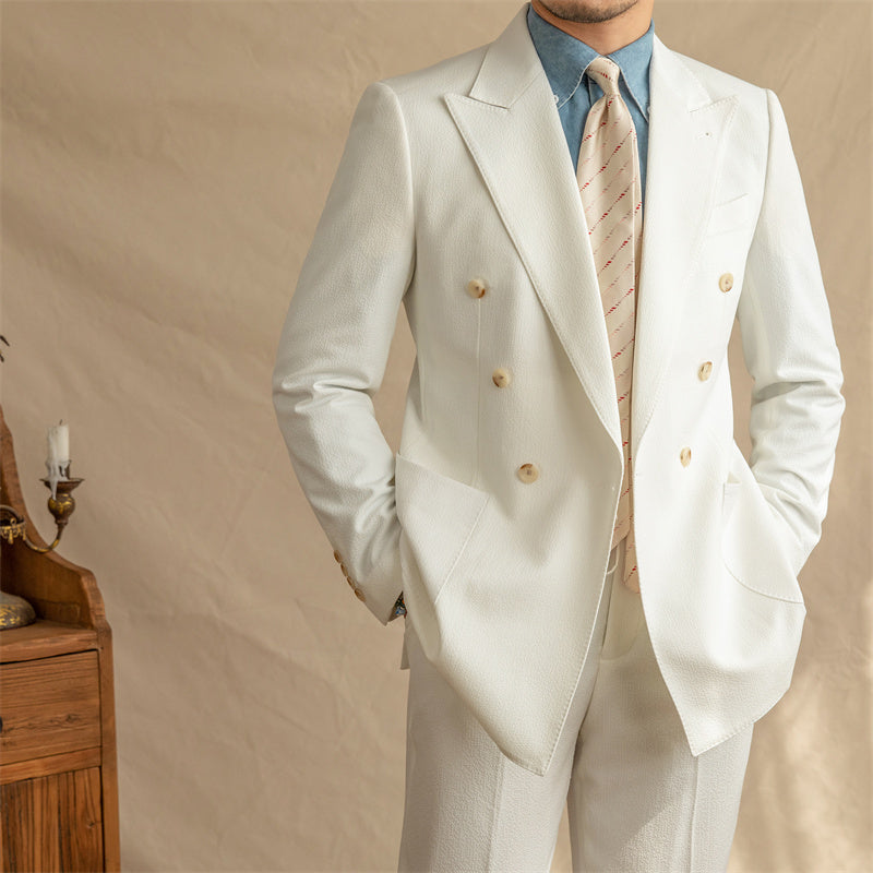 Dominic – Semi-Lined Seersucker Suit for Men