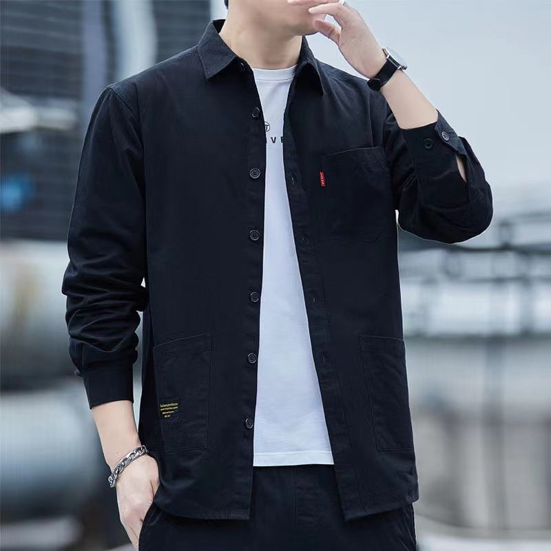 Terence – Casual Reversible Long Sleeve Shirt with Pockets