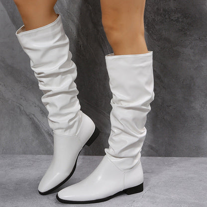 Amanda – White Pointed Toe Cowboy Boots