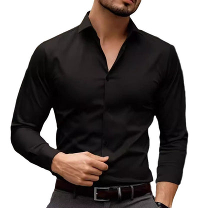 Miles – Business Shirt with Lapel and Solid Design