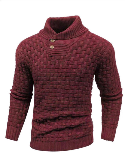Alan – Slim Fit Men's Turtleneck Sweater with Button Design
