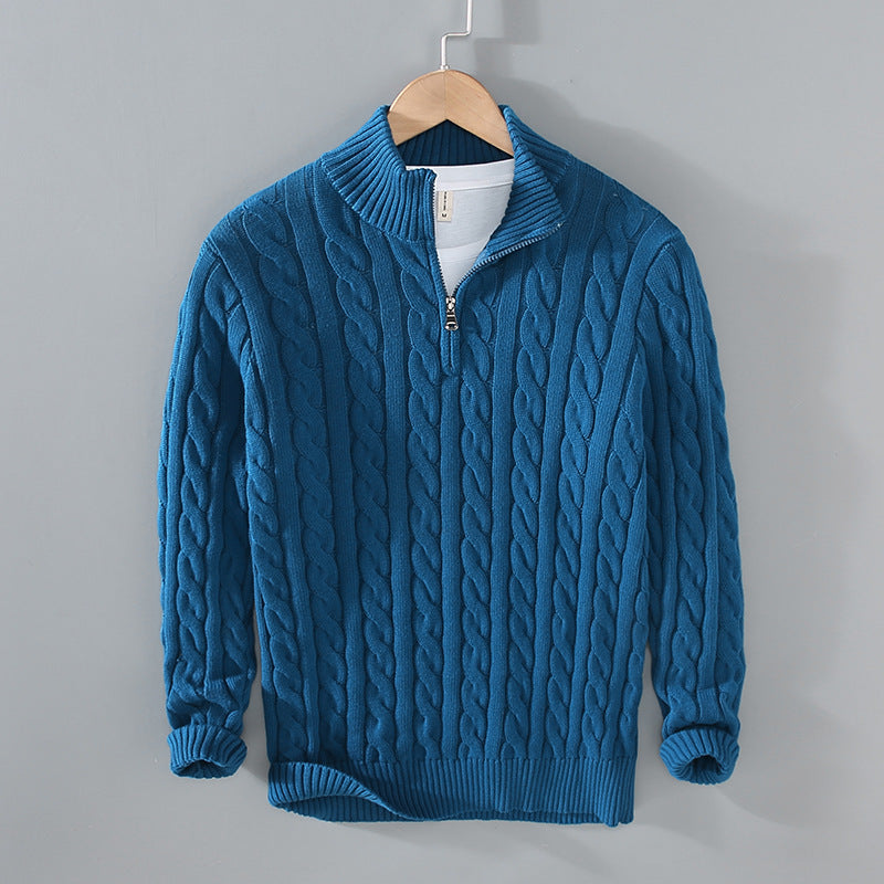 Leonard – Relaxed Knit Pullover with Zipper for Men