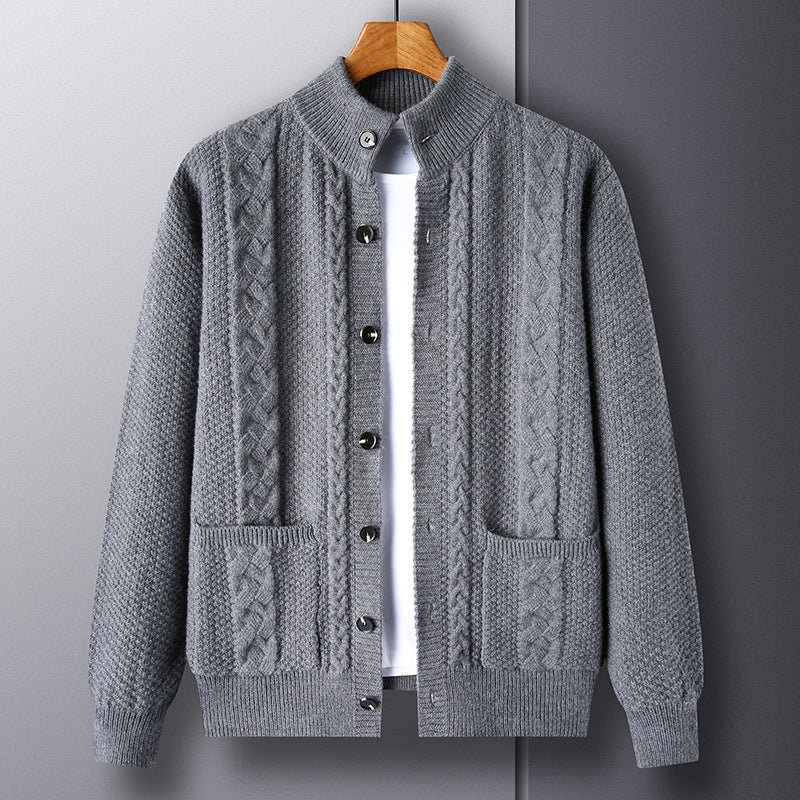 Geoffrey – Stylish Jacquard Cardigan with Pockets