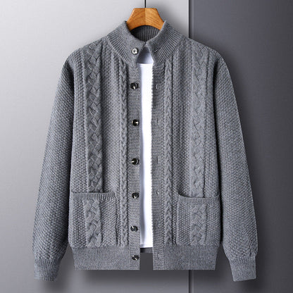Geoffrey – Stylish Jacquard Cardigan with Pockets