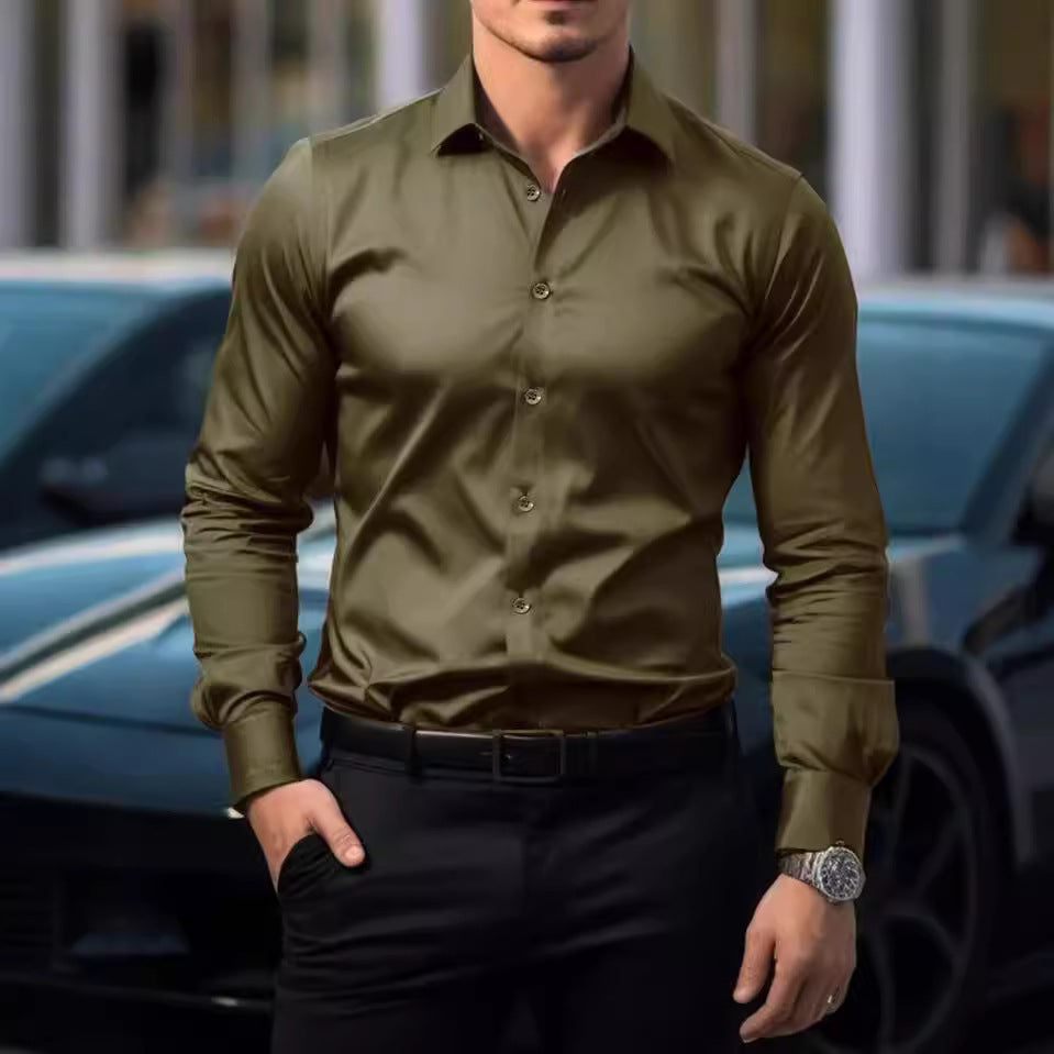 Miles – Business Shirt with Lapel and Solid Design