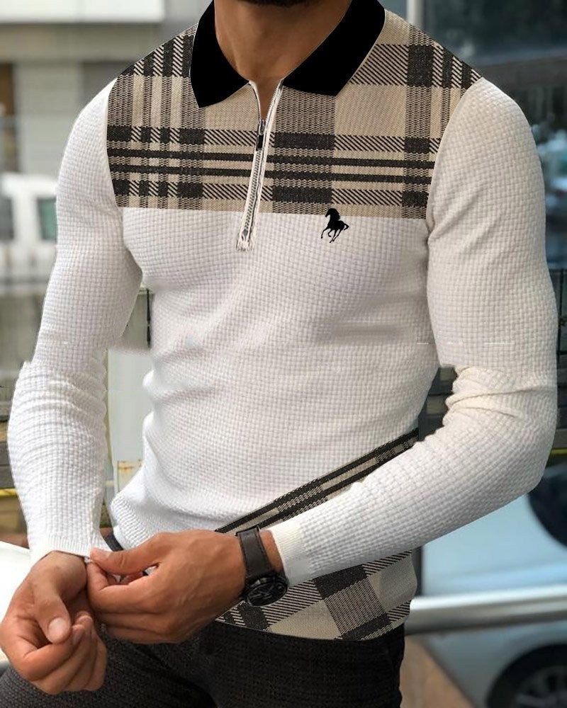 Jonathan – Casual Pullover with Lapel and Digital Print