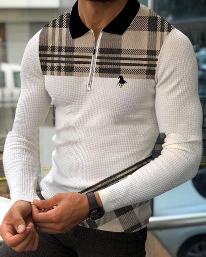 Jonathan – Casual Pullover with Lapel and Digital Print