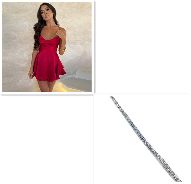 Phoebe – Elegant Satin Slip Dress with Open Back