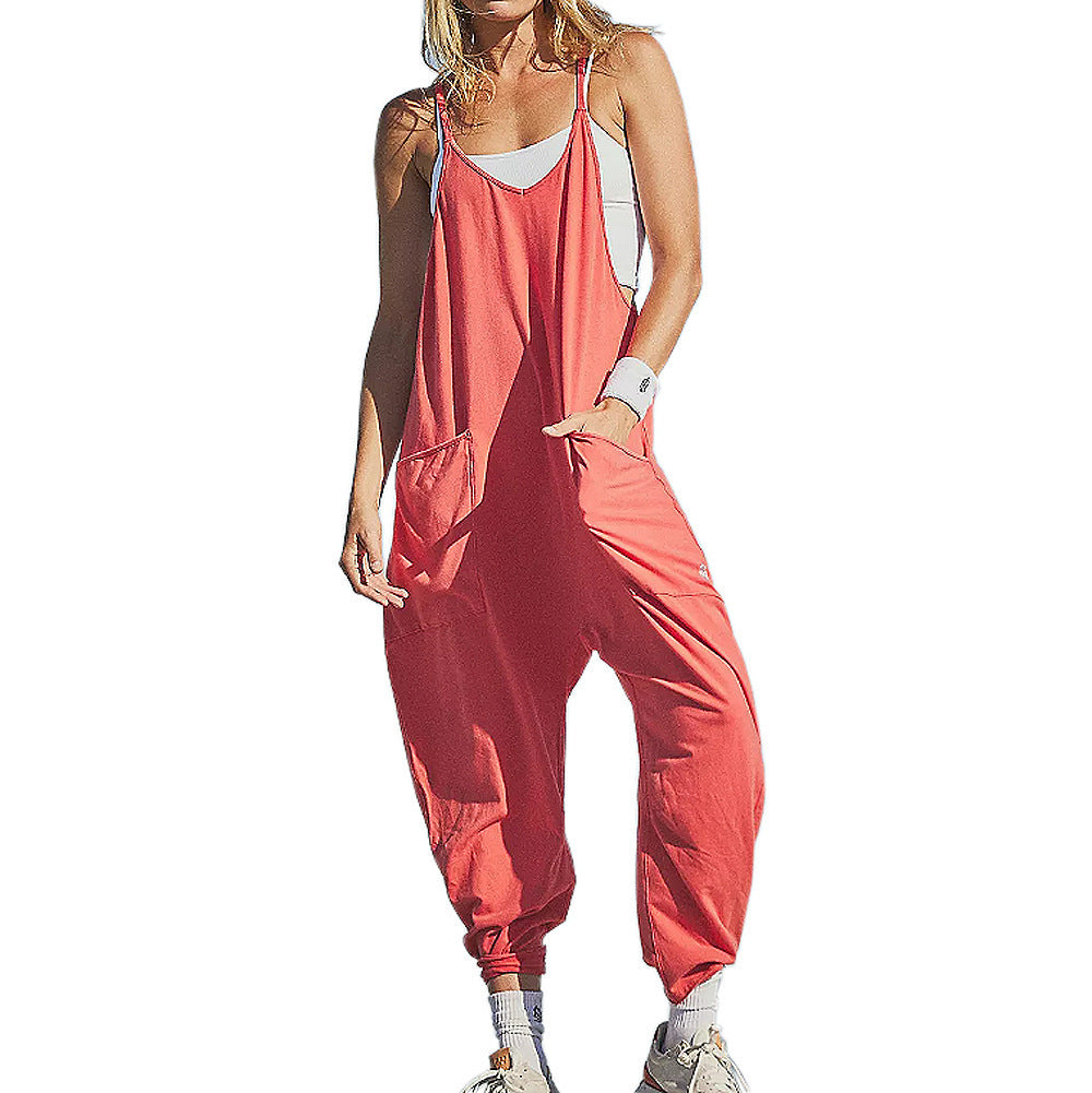 Lisa – Casual Sleeveless Women's Jumpsuit with Straps and Zipper