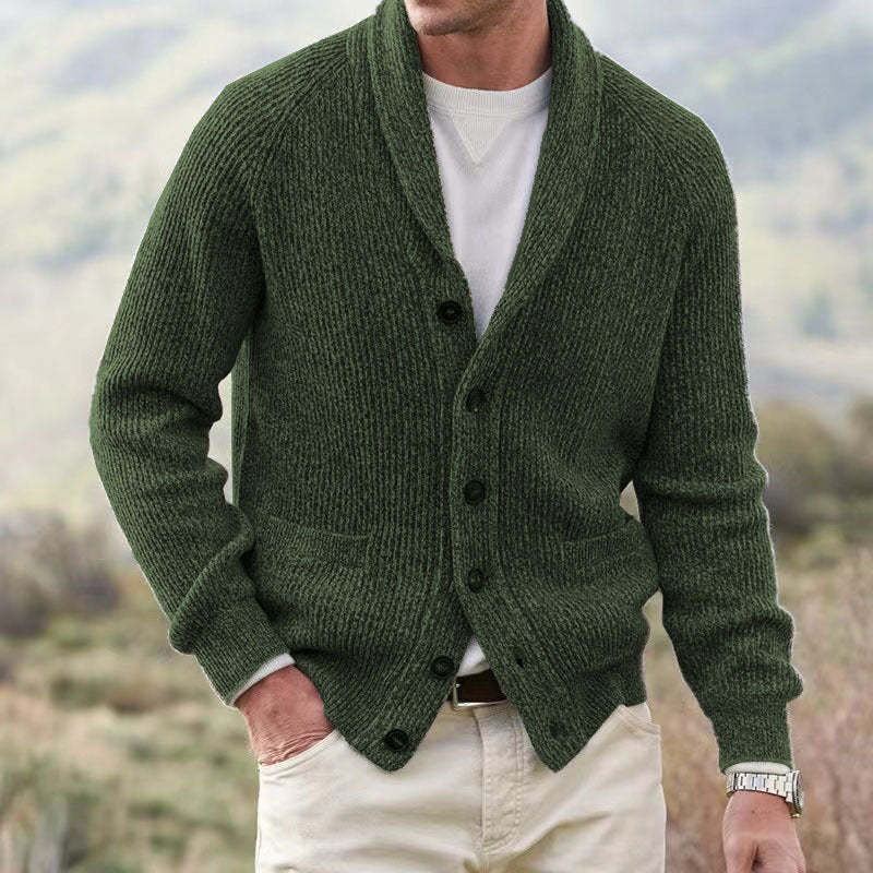 Danny – Multi-Button Men's Cardigan with Thick Fabric