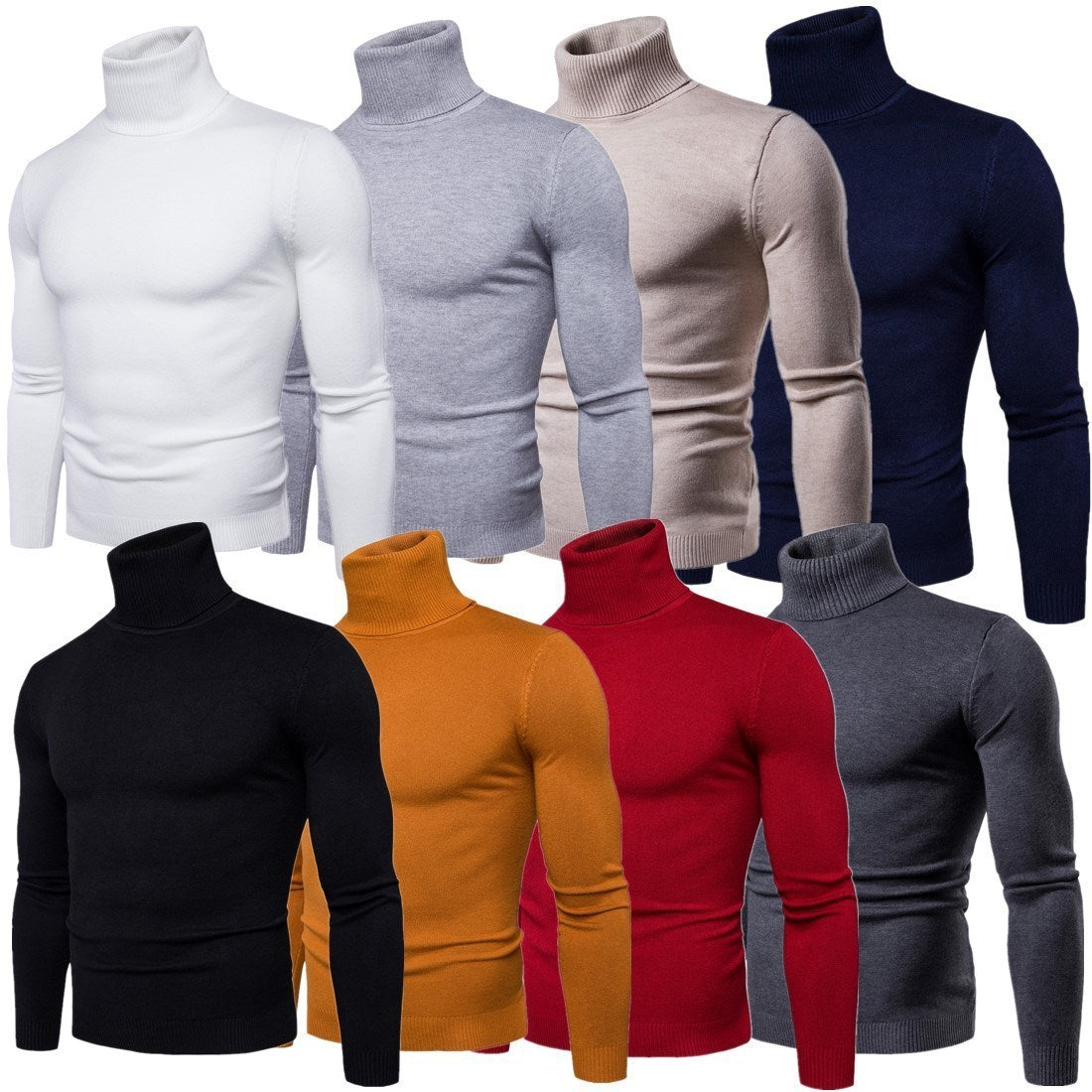 Lawrence – Slim Thermal Turtleneck Sweater for Men in Solid Designs
