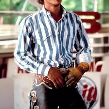 Ricky – Casual Men's Shirt with Retro Print and Long Sleeves