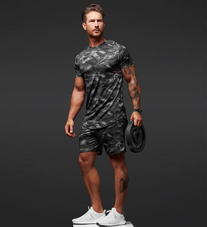 Stephen – Two-Piece Men's Short-Sleeve Camouflage Sports Set