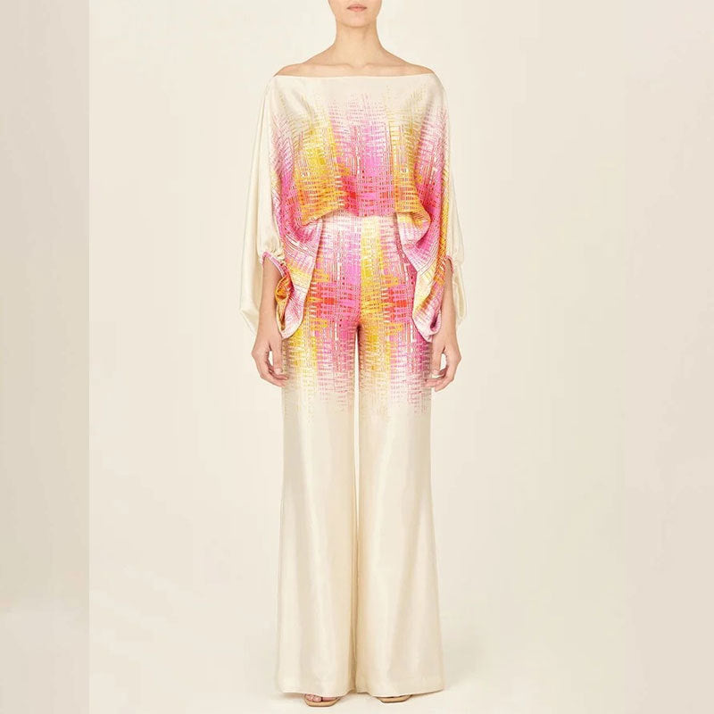 Audrey – Women's Two-Piece with Batwing Sleeves and Wide Legs