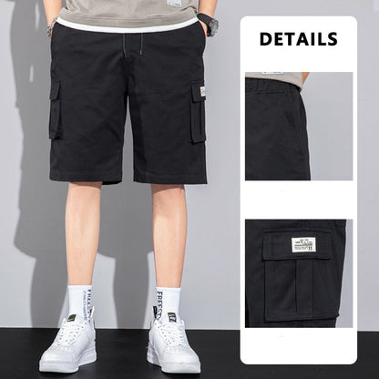 Dan – Casual Cargo Shorts with Drawstring and Multiple Pockets for Men