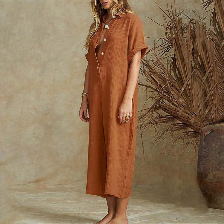 Heather – Casual Jumpsuit with Short Sleeves