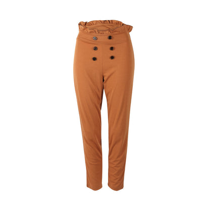 Helen – Elegant Slim Pants with Lace Button Design