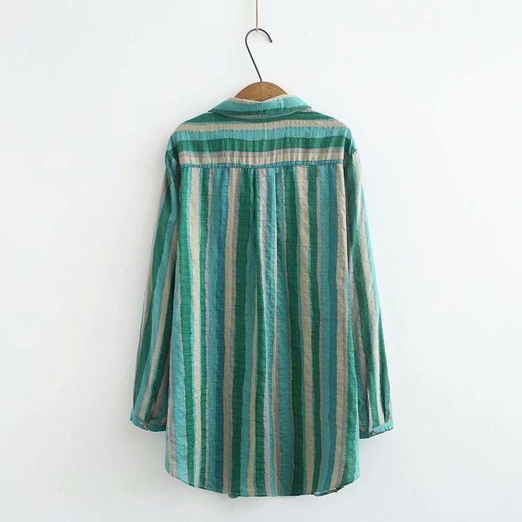 Ruth – Relaxed Blouse with Striped Lapel Collar for Women in Fall