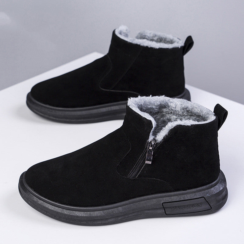 Barry – Warm Men's Boots with Fleece and Side Zipper