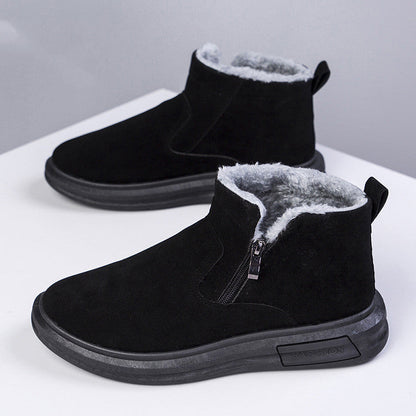 Barry – Warm Men's Boots with Fleece and Side Zipper