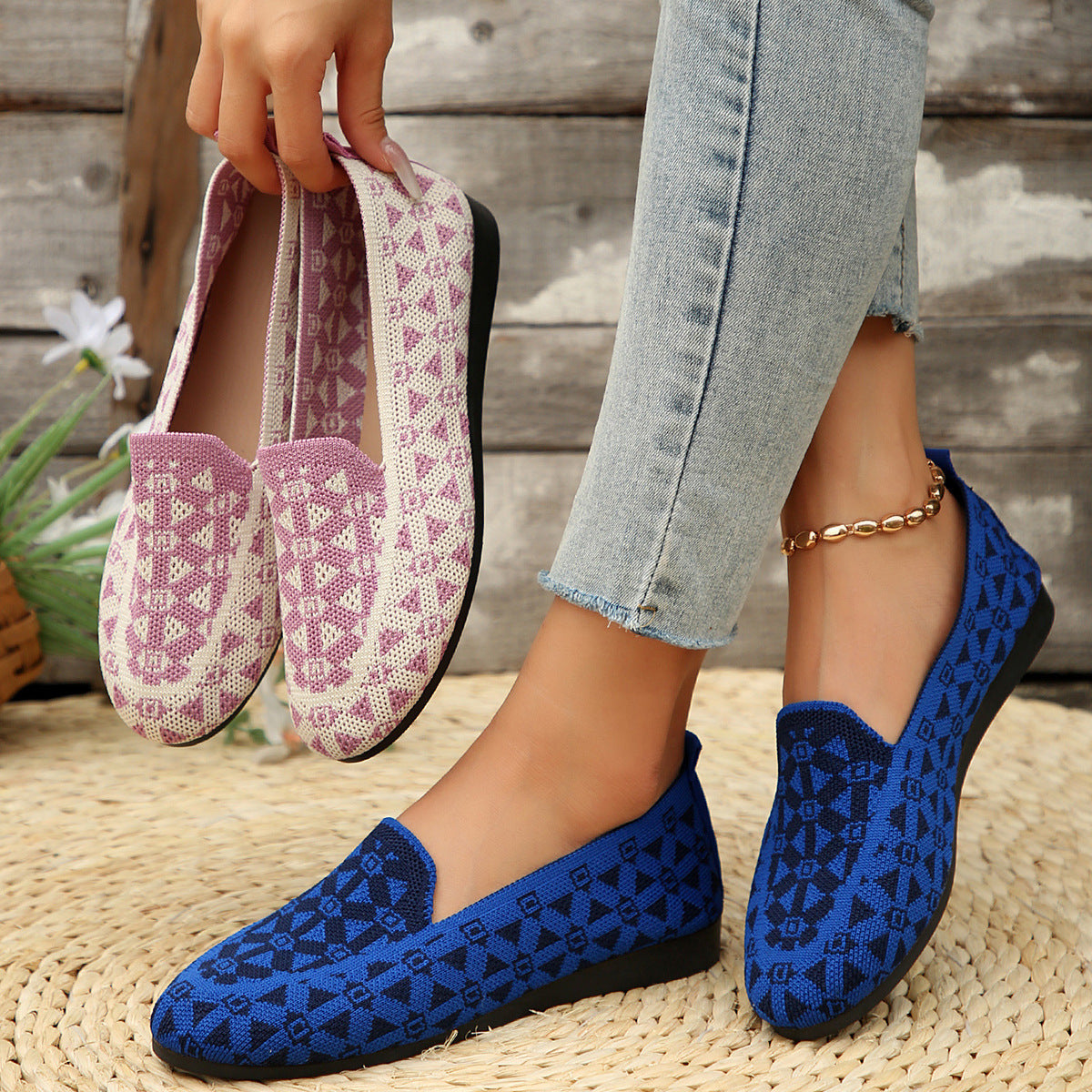 Helen – Breathable Knit Slip-Ons for Women