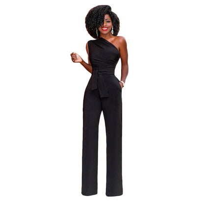 Clara – Elegant Women's Jumpsuit with Asymmetrical Collar