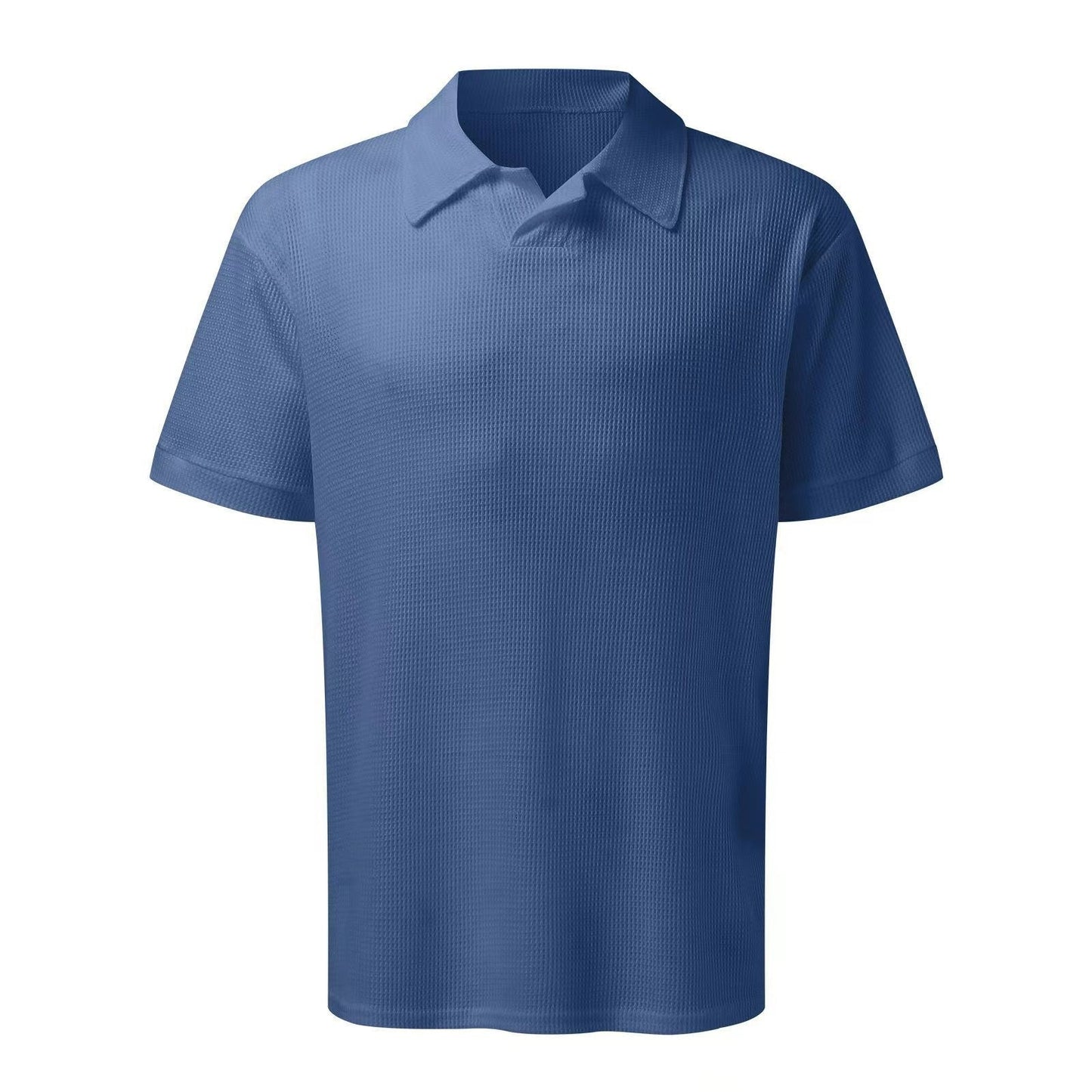 Will – Men's V-Neck Polo Shirt with Waffle Pattern