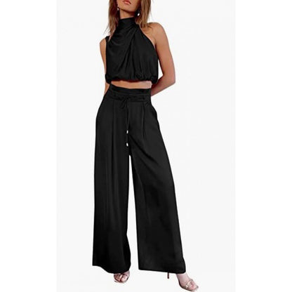 Carly – Fashionable Sleeveless Top and Wide Leg Pants Set