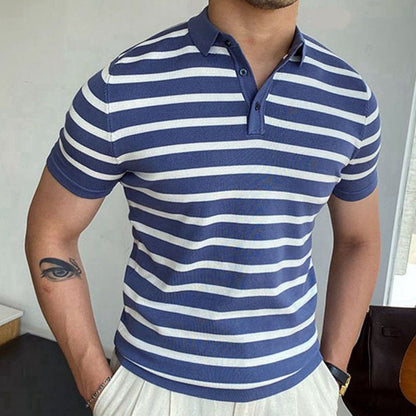 Nathaniel – Striped Business Polo Shirt for Men