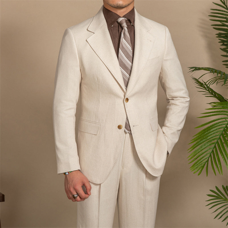 Samuel – Semi-Lined Suit with Hemp Texture