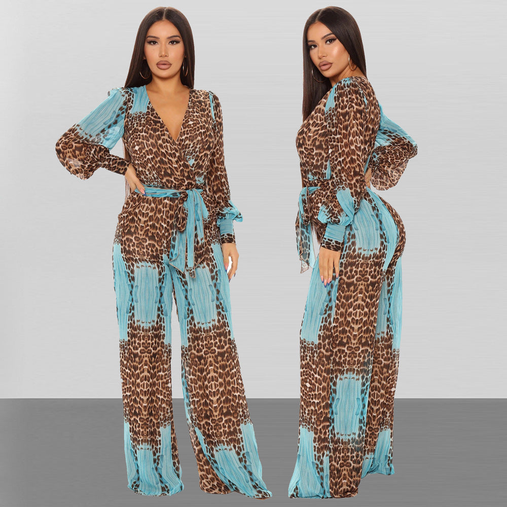 Heidi – Long Chiffon Jumpsuit with Digital Print