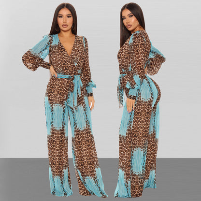 Heidi – Long Chiffon Jumpsuit with Digital Print