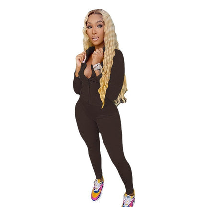 Kelly – Multicolored Women's Hoodie Jumpsuit in Slim Fit