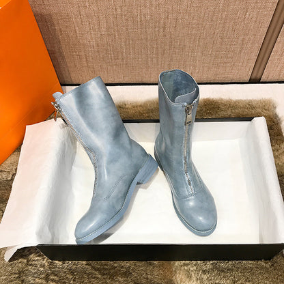 Lily – Retro-Style Reversed Martin Boots for Women