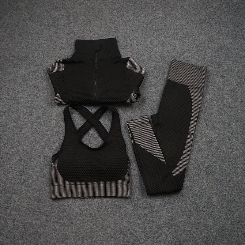 Michelle – Three-Piece Stretch Yoga Fitness Suit