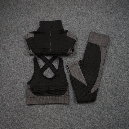 Michelle – Three-Piece Stretch Yoga Fitness Suit