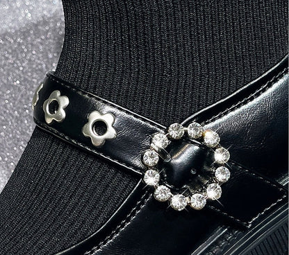 Rose – Thick-Sole Women's Sock Boots in Martin Style